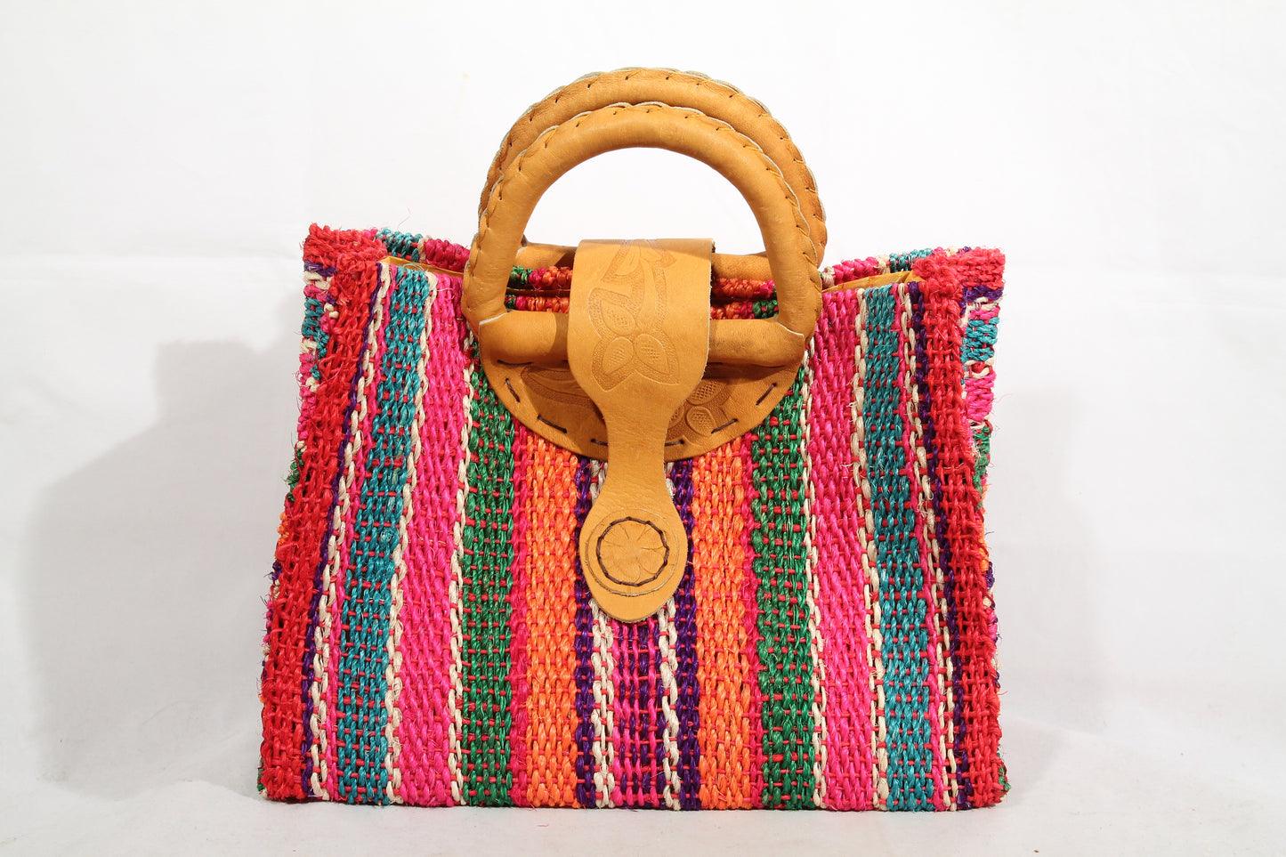 Purse/Bag/Tote Hand made Mexican Ixtle (cactus fiber) Lined Stripes #1