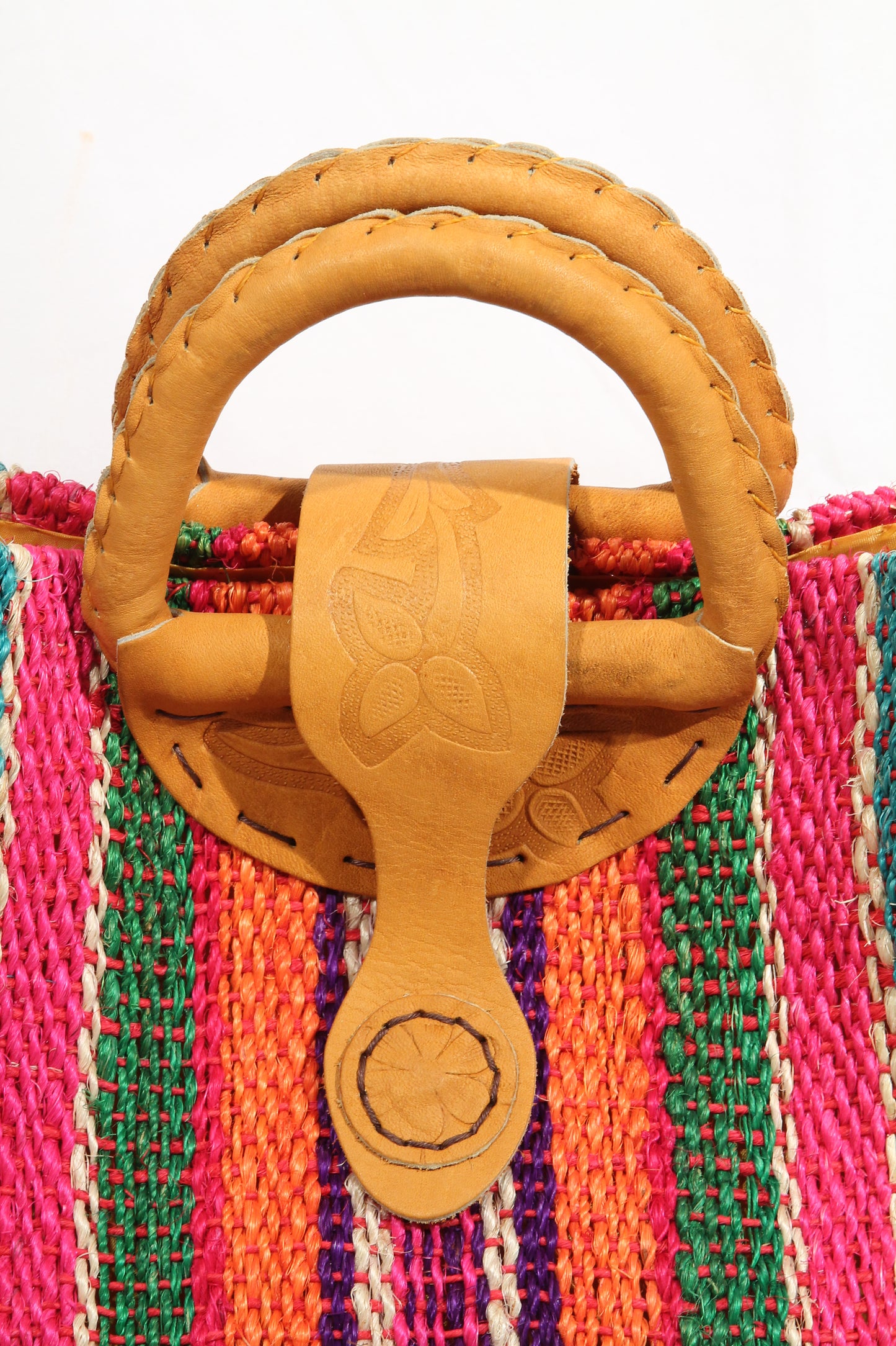 Purse/Bag/Tote Hand made Mexican Ixtle (cactus fiber) Lined Stripes #1
