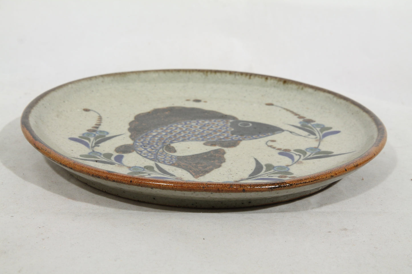 Leap Fish Mexican Ceramic Hanging Plate Hand Painted Folk Art