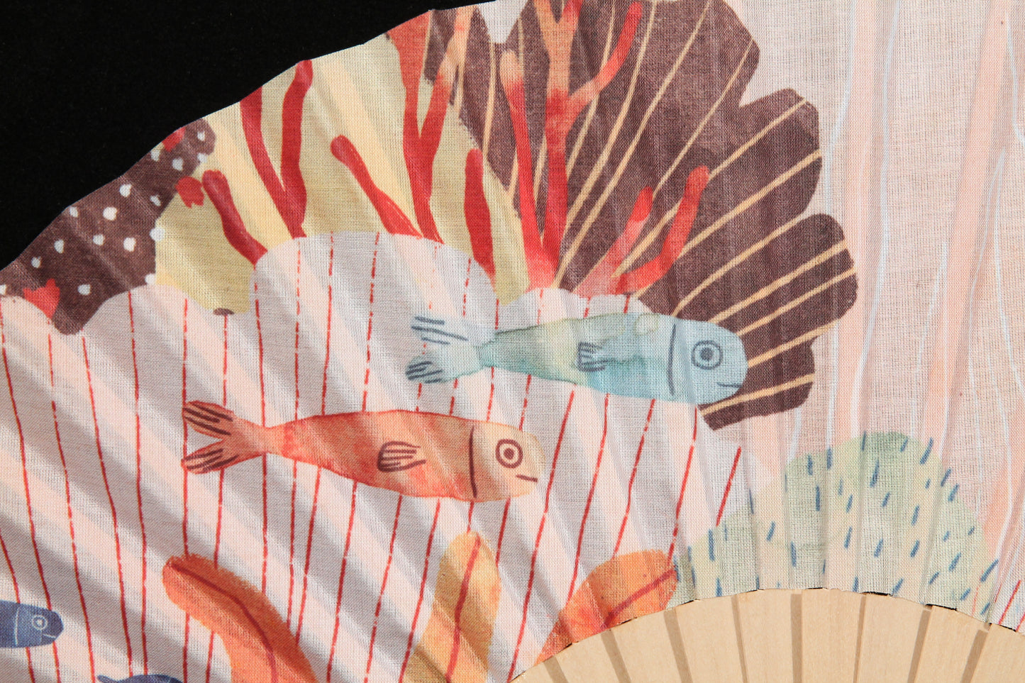 New Contemporary Hand Fan From Spain Wood/Cloth Formal/Casual Wear