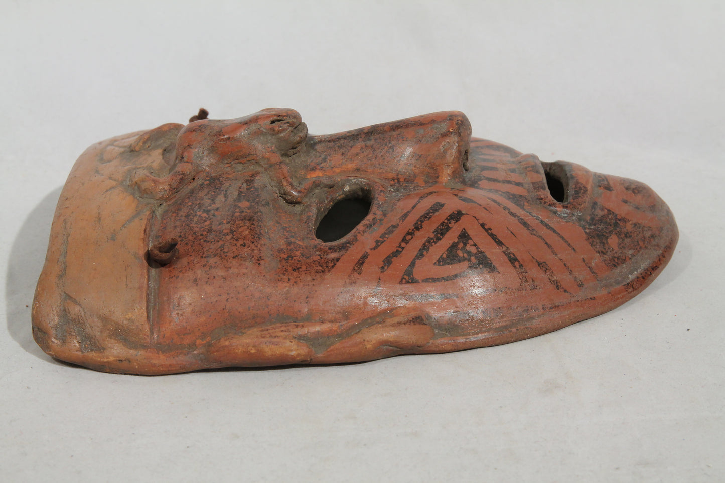 Mexican Ceramic Hanging Mask Folk Art Hand Made w Frog