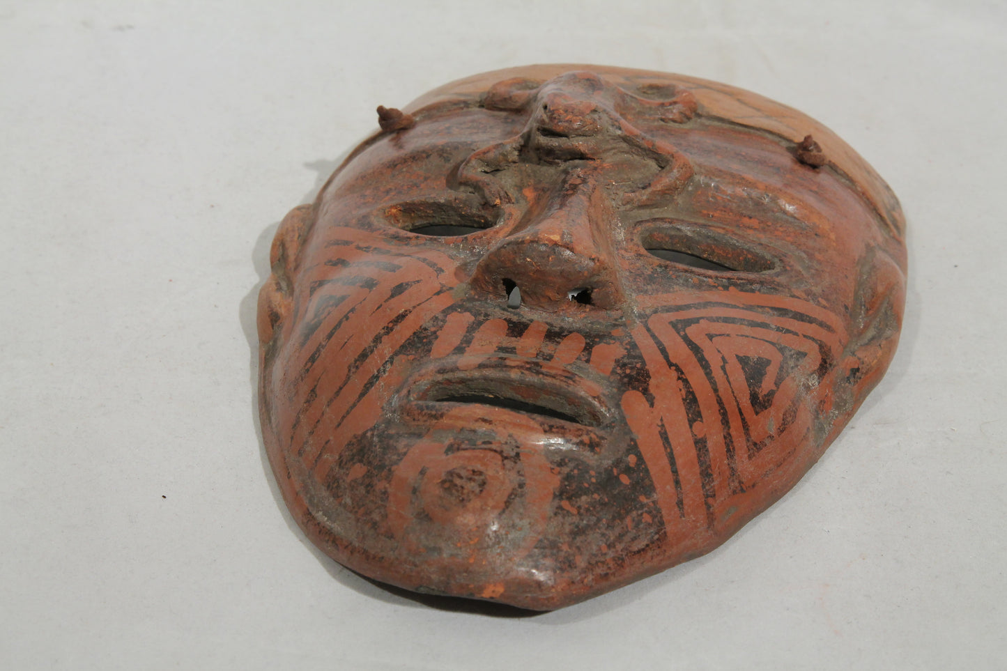 Mexican Ceramic Hanging Mask Folk Art Hand Made w Frog
