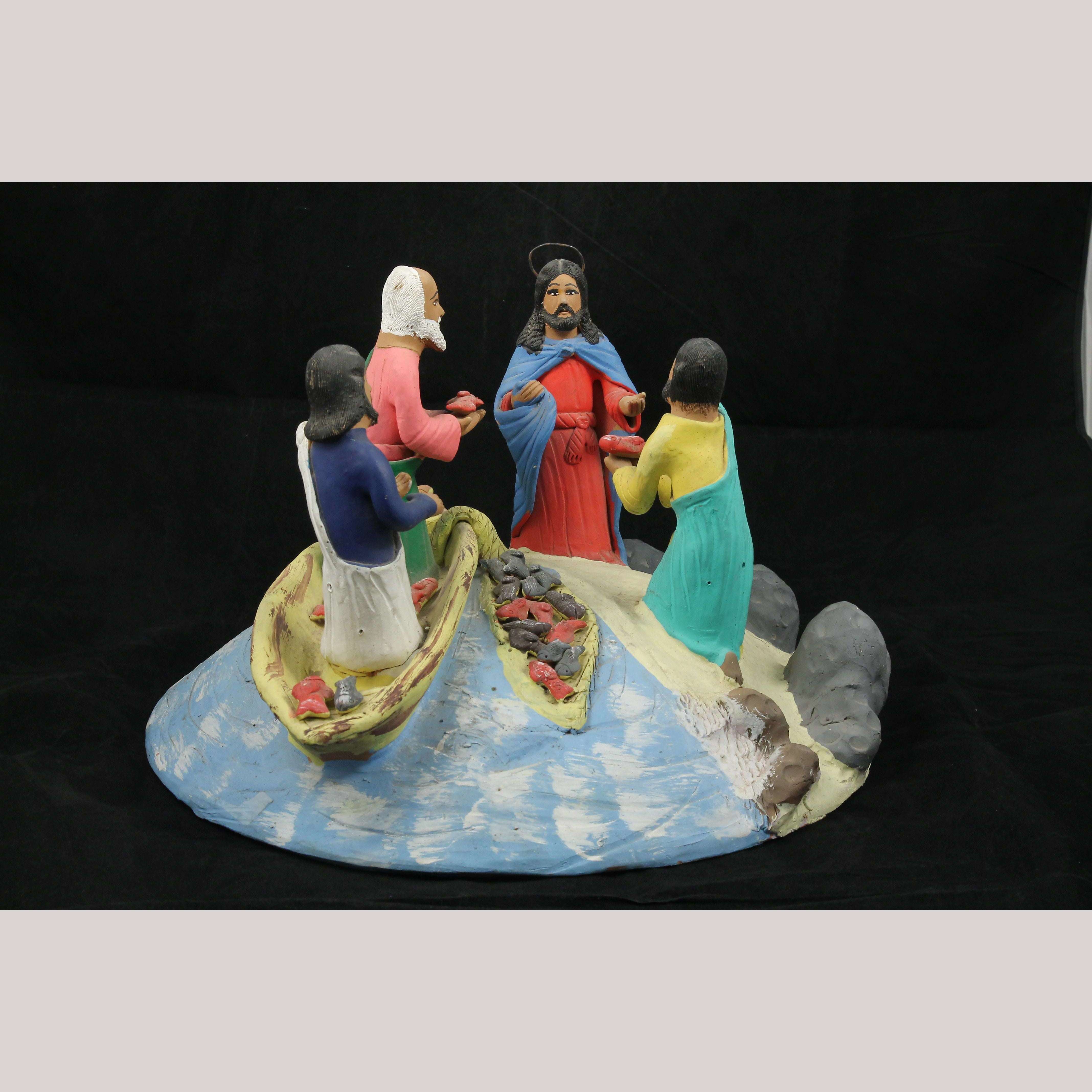 Vintage X-Large Ceramic Diorama Mexican Folk Art Conception