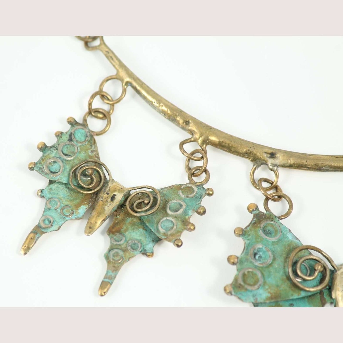 "Butterflies" Bronze Necklace Mexican Art Custom Jewelry Hand Crafted