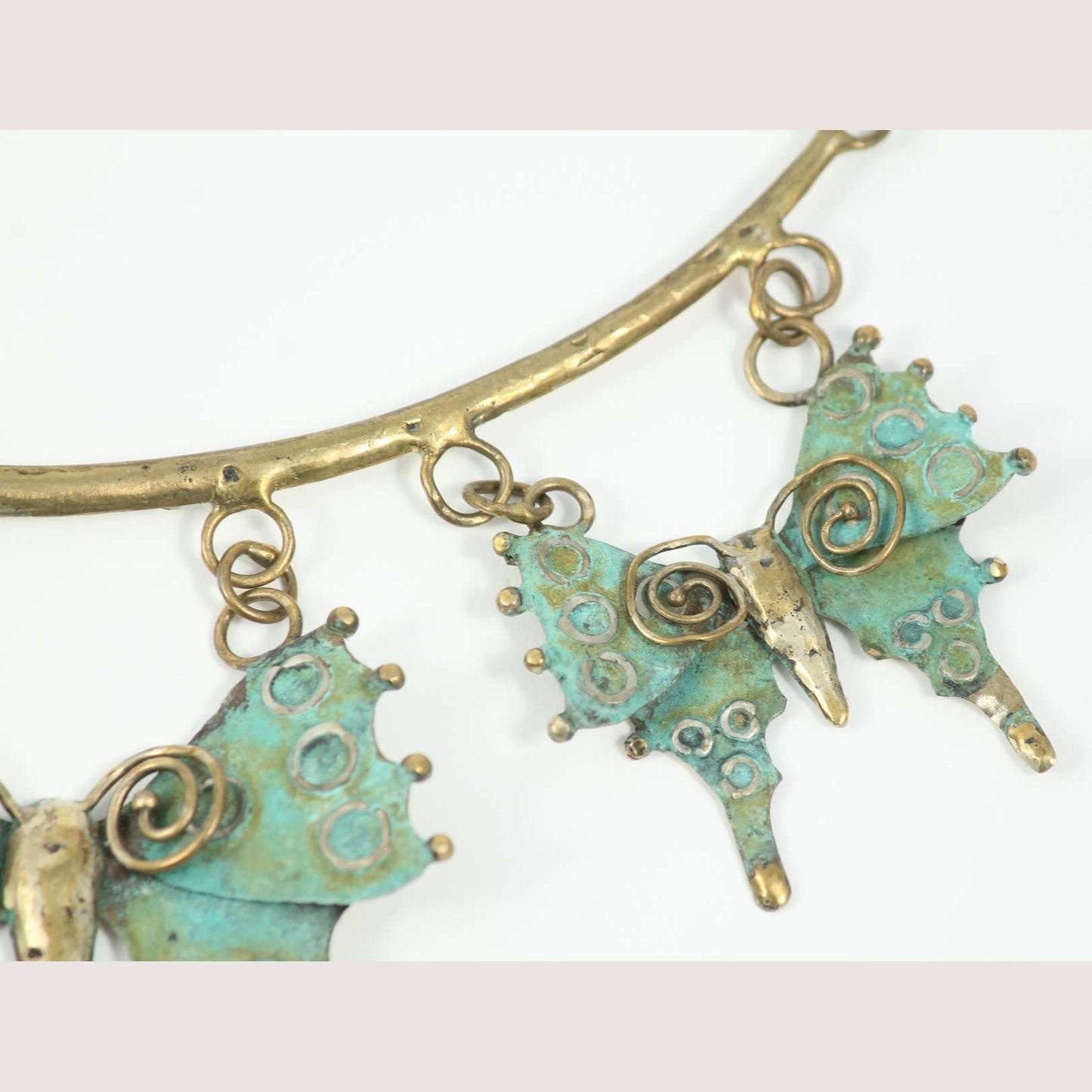 "Butterflies" Bronze Necklace Mexican Art Custom Jewelry Hand Crafted