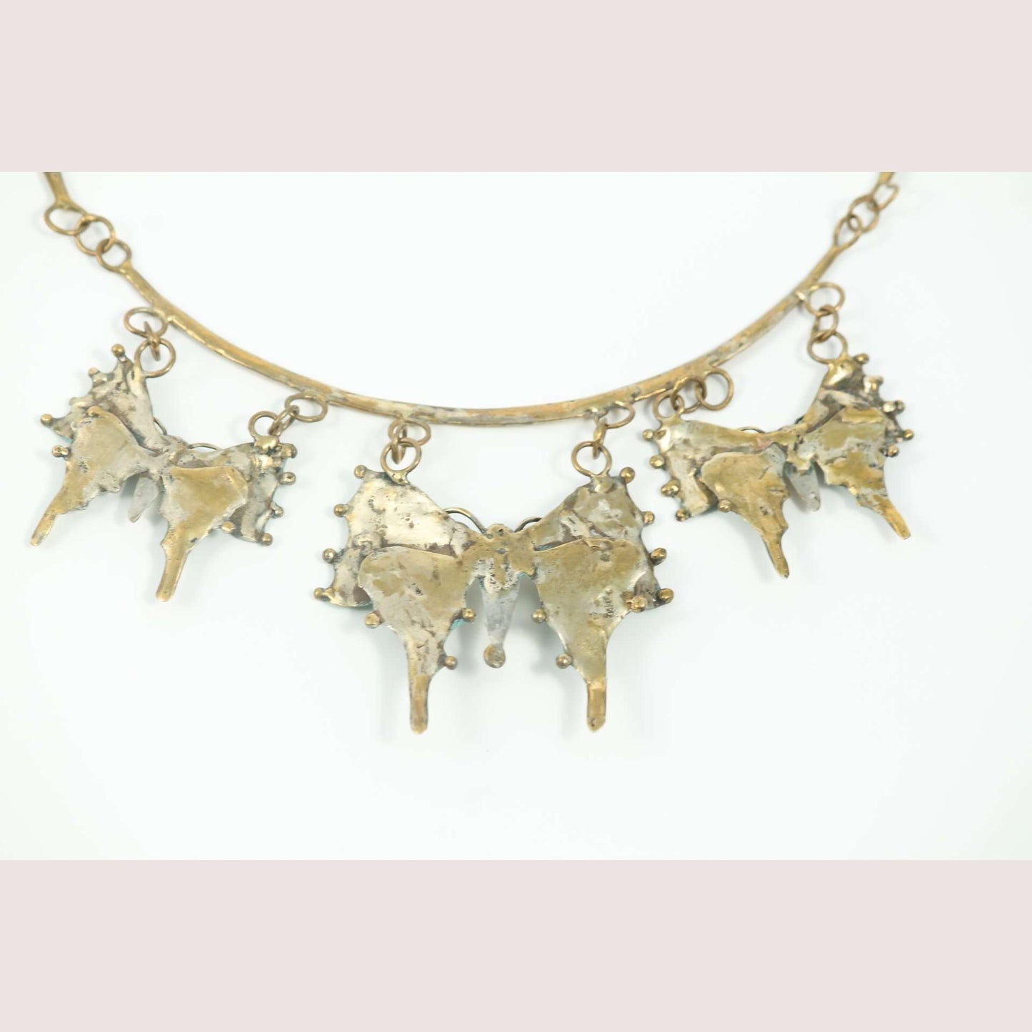 "Butterflies" Bronze Necklace Mexican Art Custom Jewelry Hand Crafted