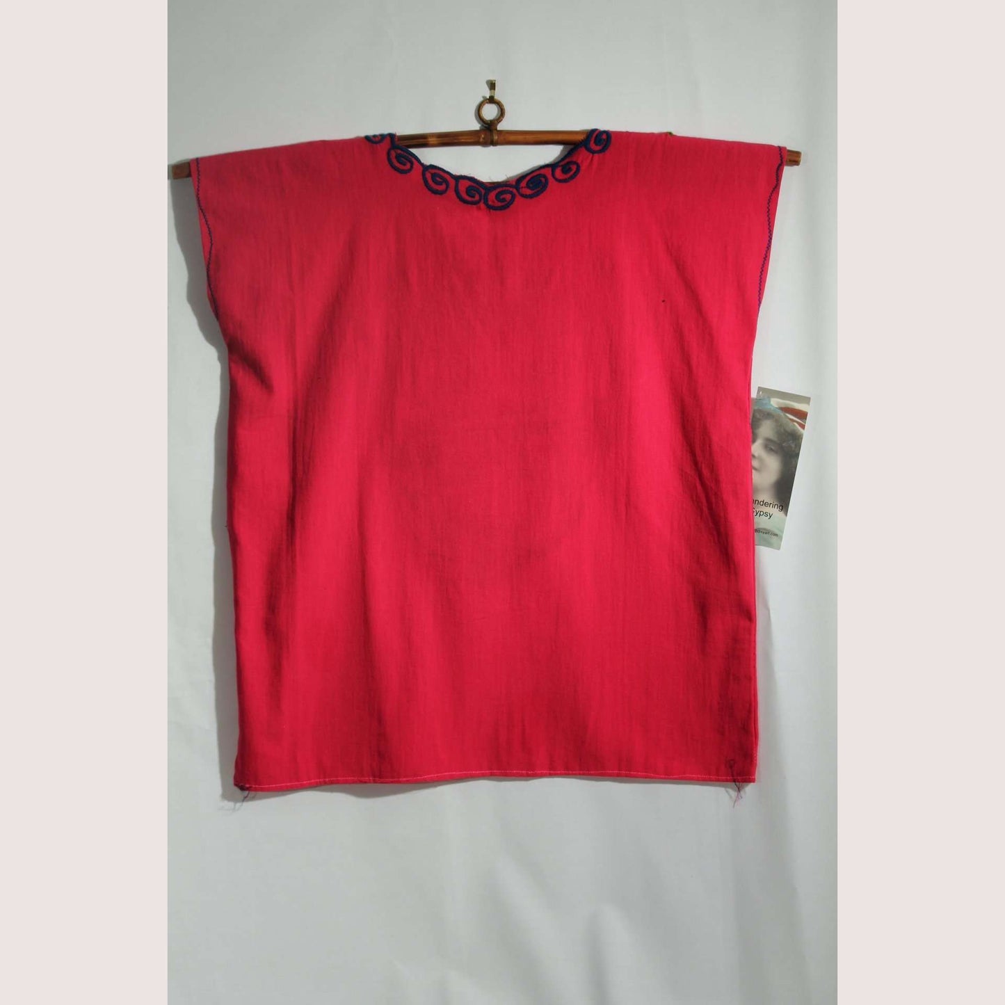 New Authentic Mexican Cotton Blouse/Top Ethnic Embroider Oaxaca Boho/Hippie Fuchsia