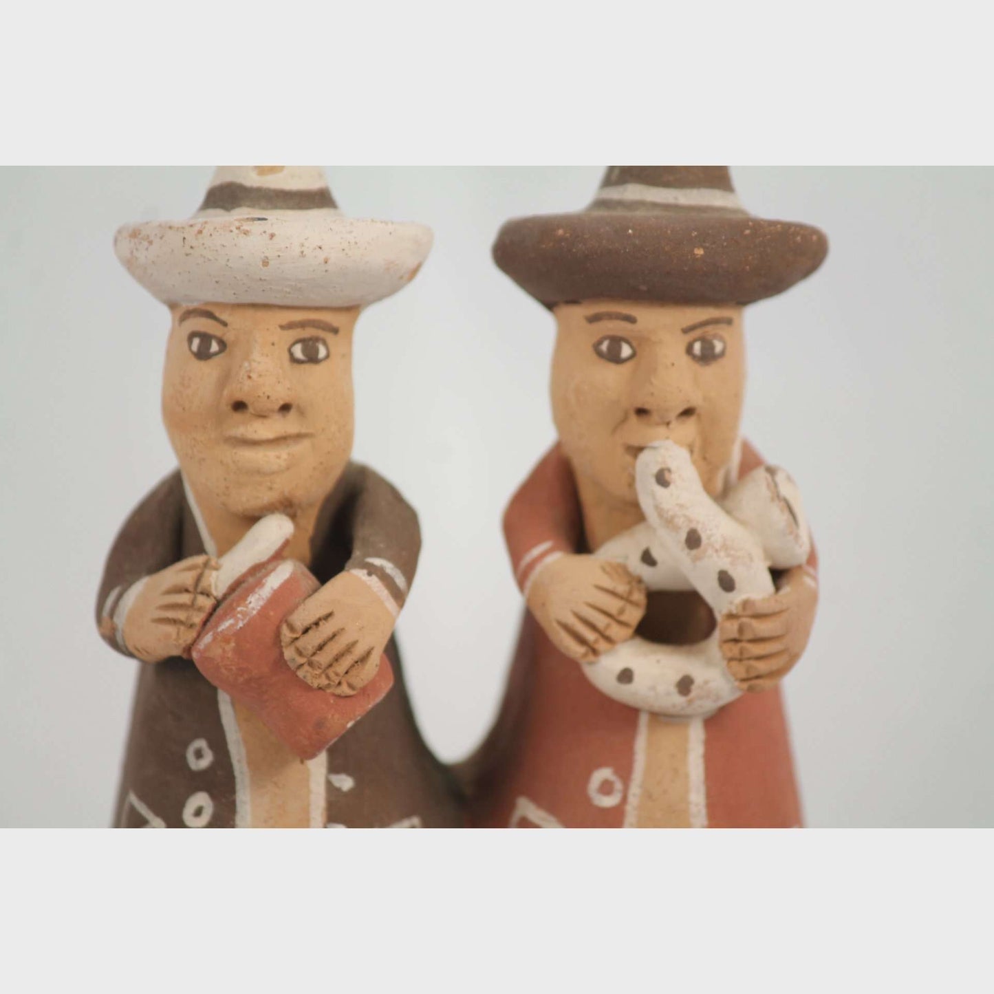 Pottery/Clay 2 Players Whistle/Flute Folk Art Peru South America