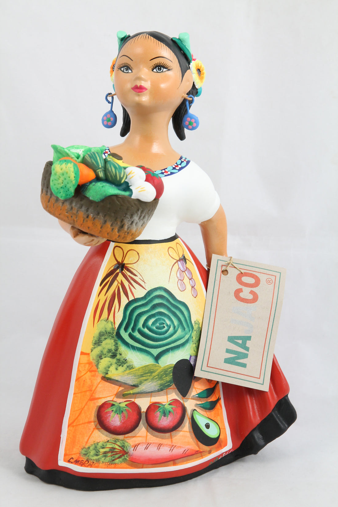 Lupita Doll with a Basket of Fresh Vegetables