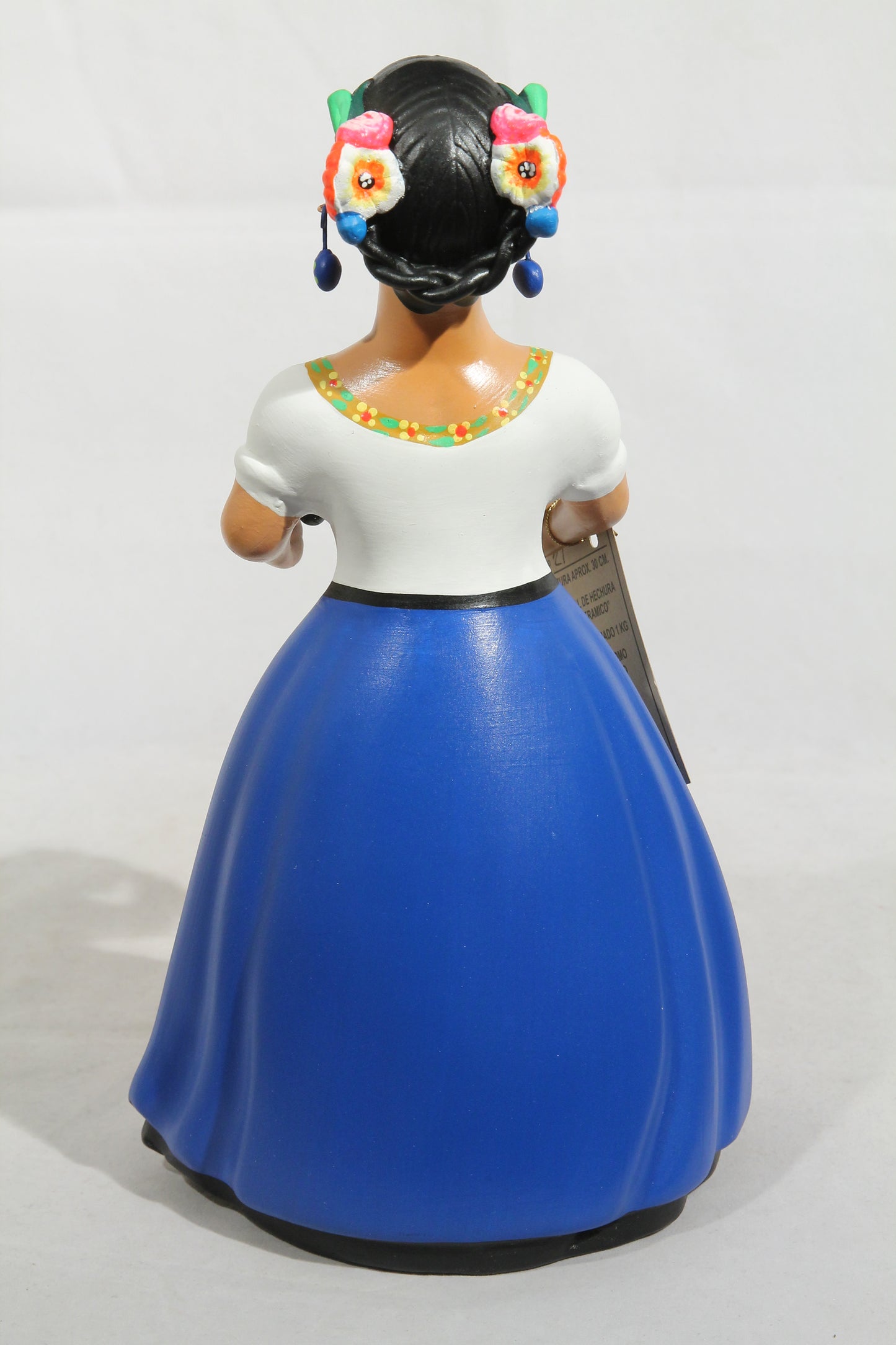 Lupita NAJACO Ceramic Figurine Mexican Gorditas Metate Royal Blue