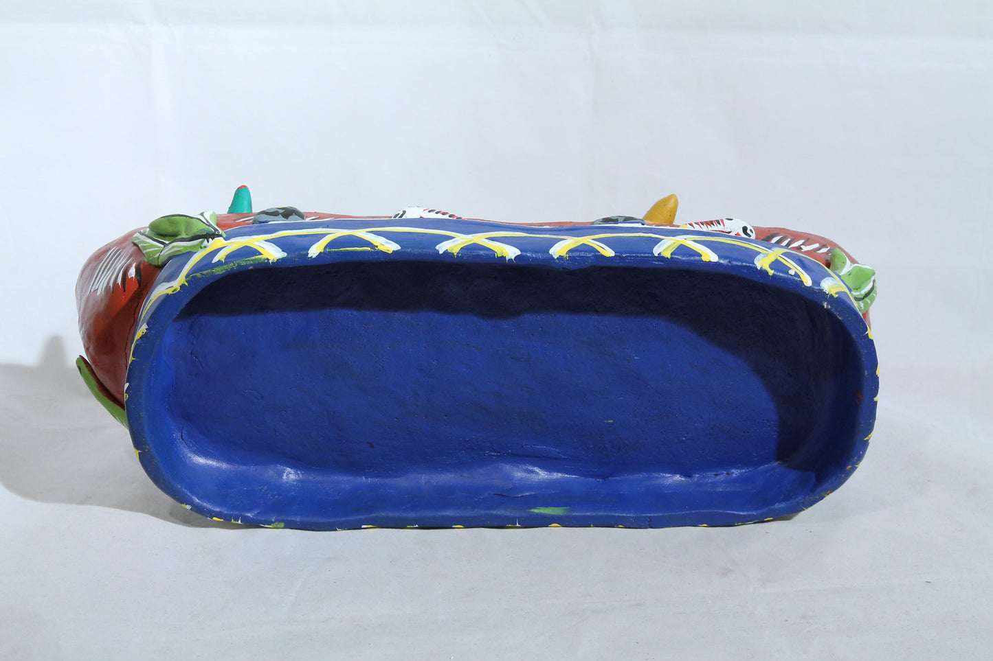 Ceramic Boat/Fisherman/Fish Mexico Folk Art Ocumicho Collectible Décor