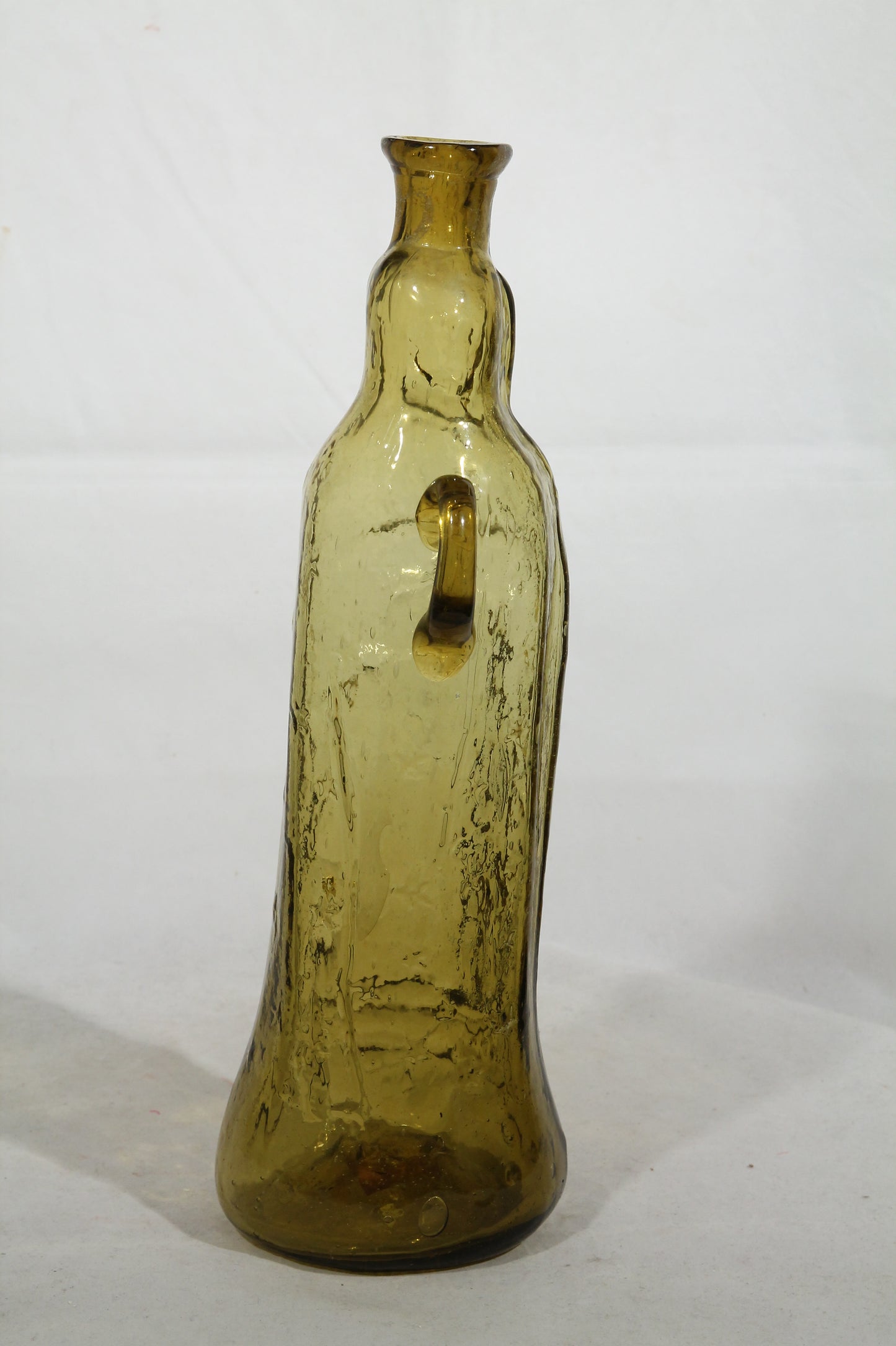 Vintage Figural Glass Bottle Our Lady of Guadalupe Virgin Mary Hand Blown