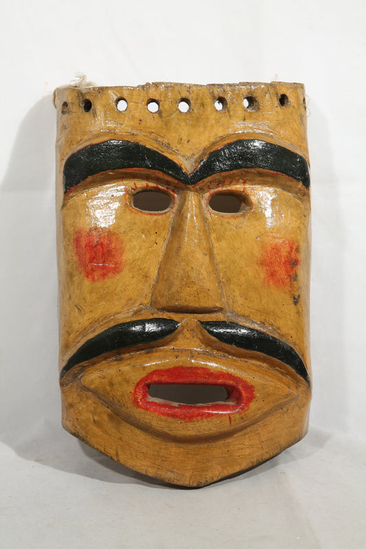 Man Face Wood Hanging Mask Mexico Folk Art Hand Crafted/Painted Collectible