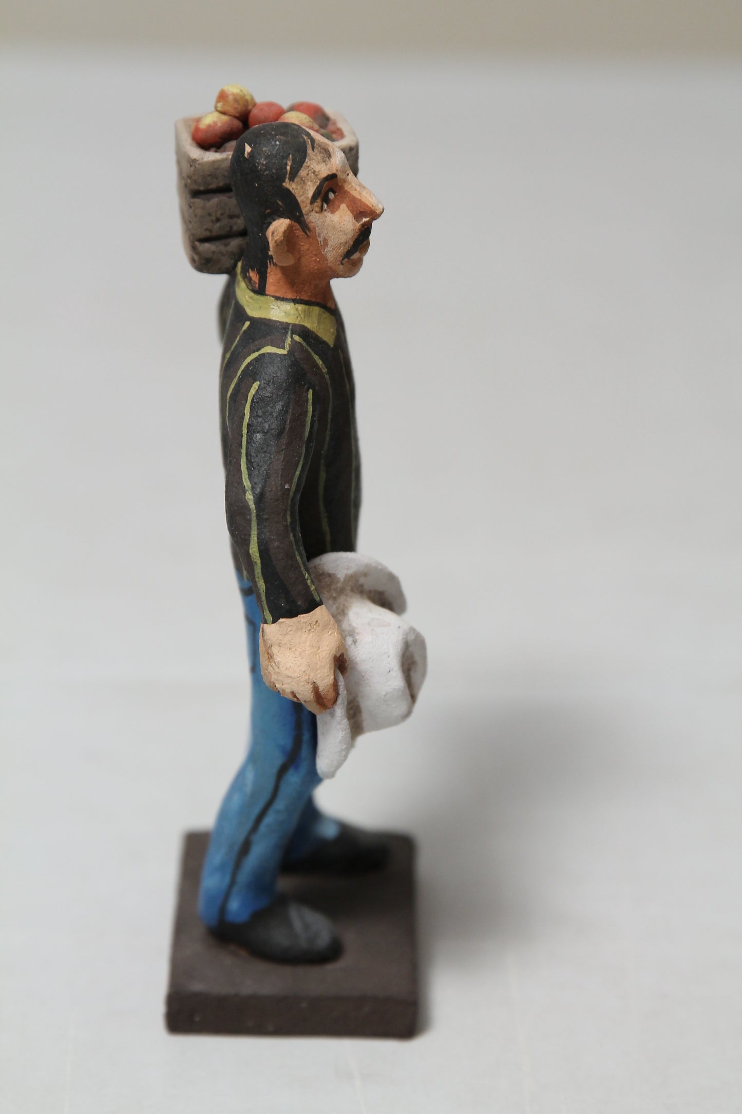 Fruit Seller Male Ceramic/Pottery Sculpture Jose Ayla Sotelo Mexican Fine Art