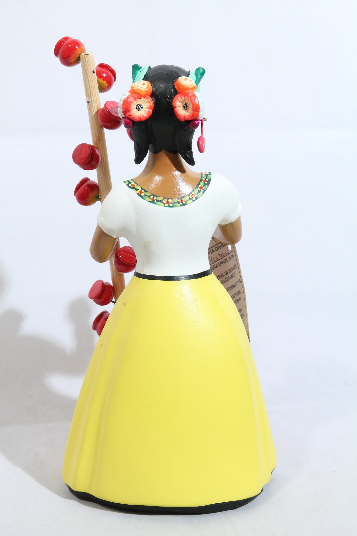 Lupita Doll Candy Apple Seller Yellow Skirt Ceramic Mexican Folk Art