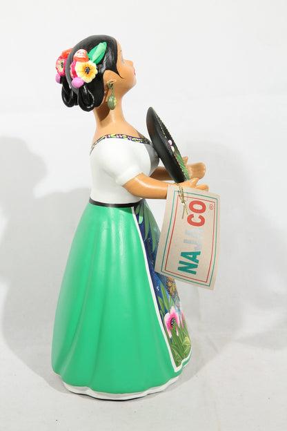Lupita Doll Butterfly Platter Green NAJACO Ceramic Mexican