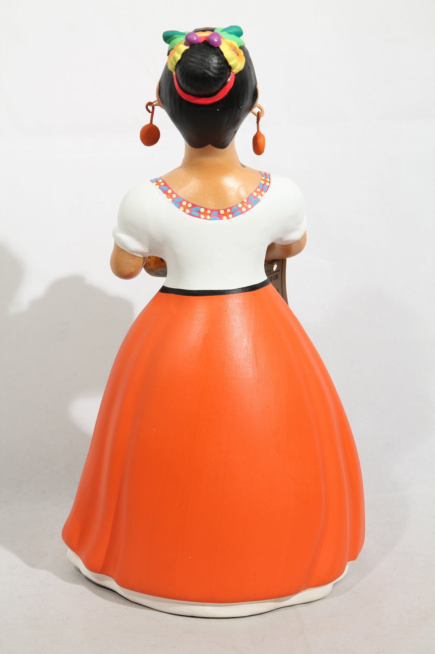 Lupita Ceramic Doll Our lady of Guadalupe/Basket Lilies Mexican Orange #2