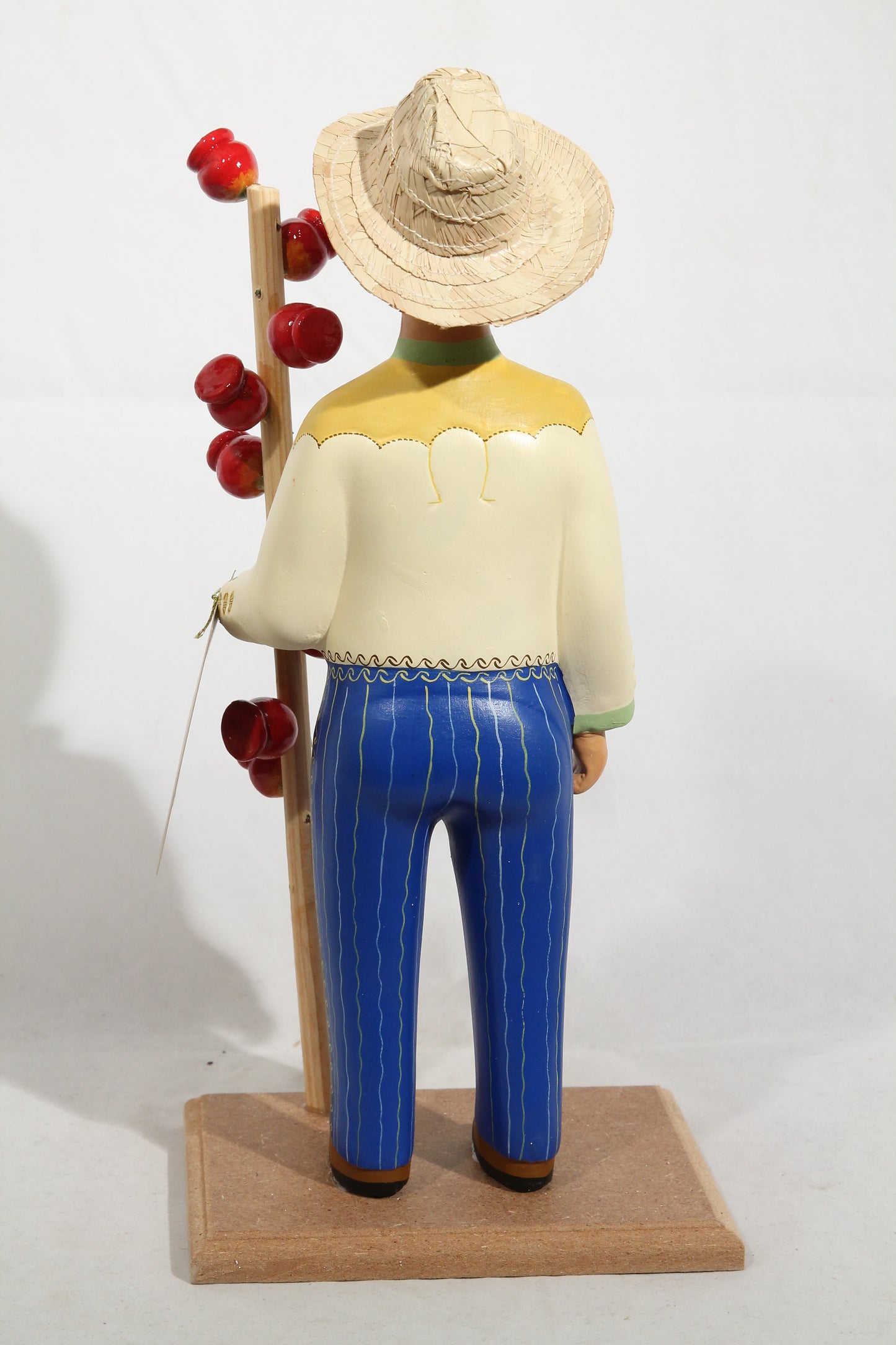 Lupita Najaco Ceramic Male Figurine Mexican Candy Applle Seller Blue