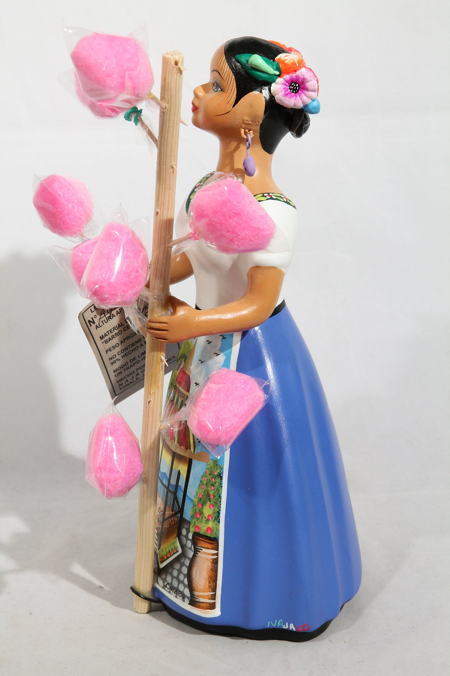 Lupita Najaco Figurine Cotton Candy Seller Mexican New Blue