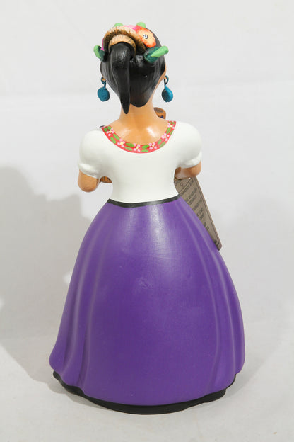 "Lupita" NAJACO Ceramic Doll Mexican Kitchenware Basket Plum