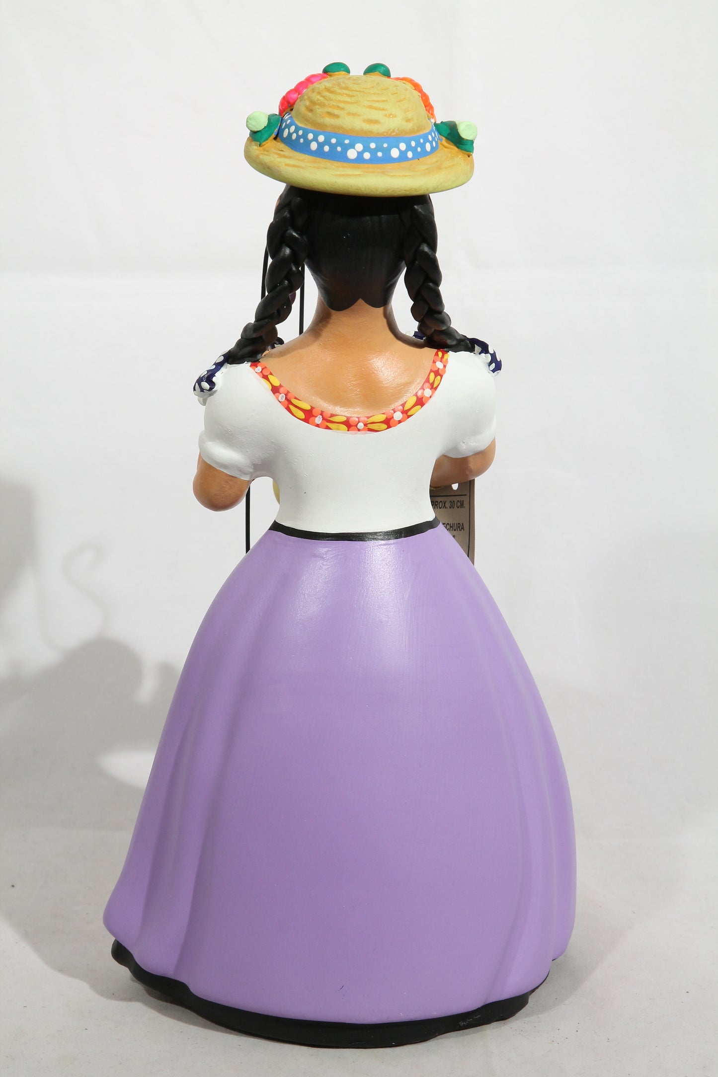 Lupita Najaco Ceramic Doll/Figurine Shepherdess Hat Mexican Folk Art Décor Lilac