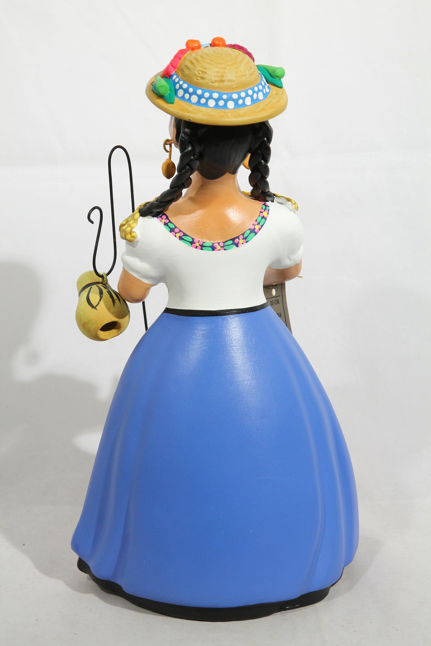 Lupita Najaco Figurine Ceramic Shepherdess Mexico Folk Art New Blue