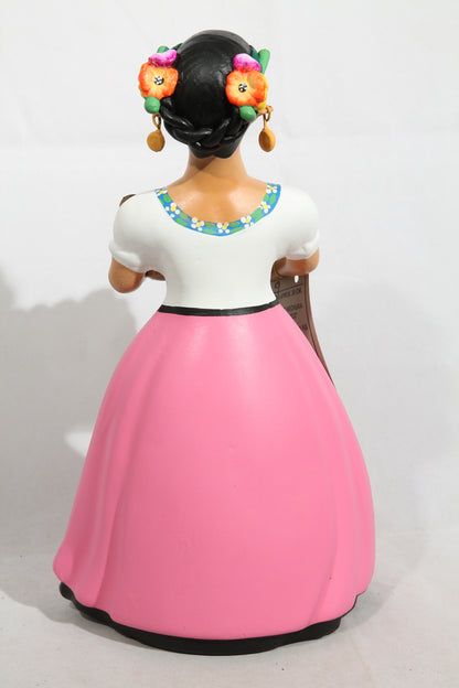 NAJACO "Lupita" Doll Kitchenware Basket Pink Mexican Ceramic