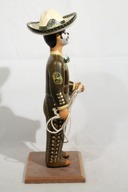 Lupita/o Doll Charro Day of the Dead/Catrin Mexican Mexico Folk Art Brown