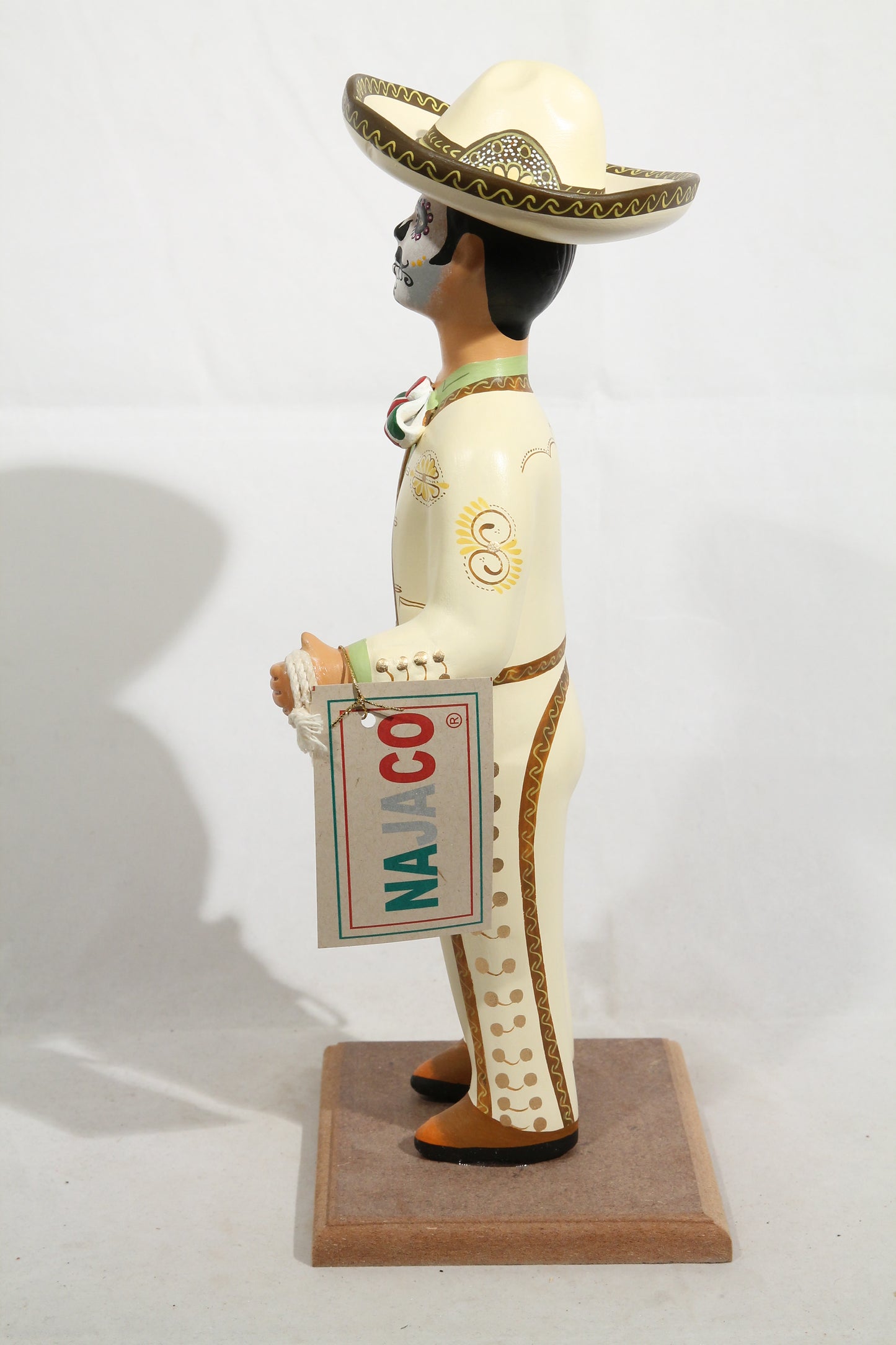 Najaco Lupita/o Figurine Charro Day of the Dead Mexican Folk Art Beige