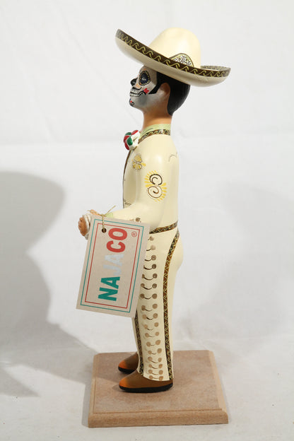 Najaco Lupita/o Figurine Charro Day of the Dead Mexican Folk Art Beige