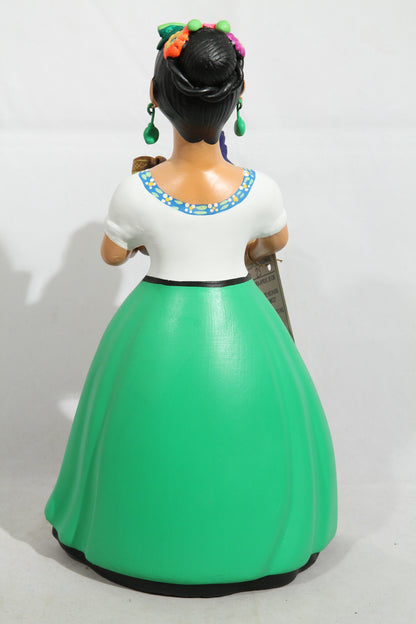Lupita Najaco Ceramic Doll/Figurine Mexican Pulque Seller Green Skirt