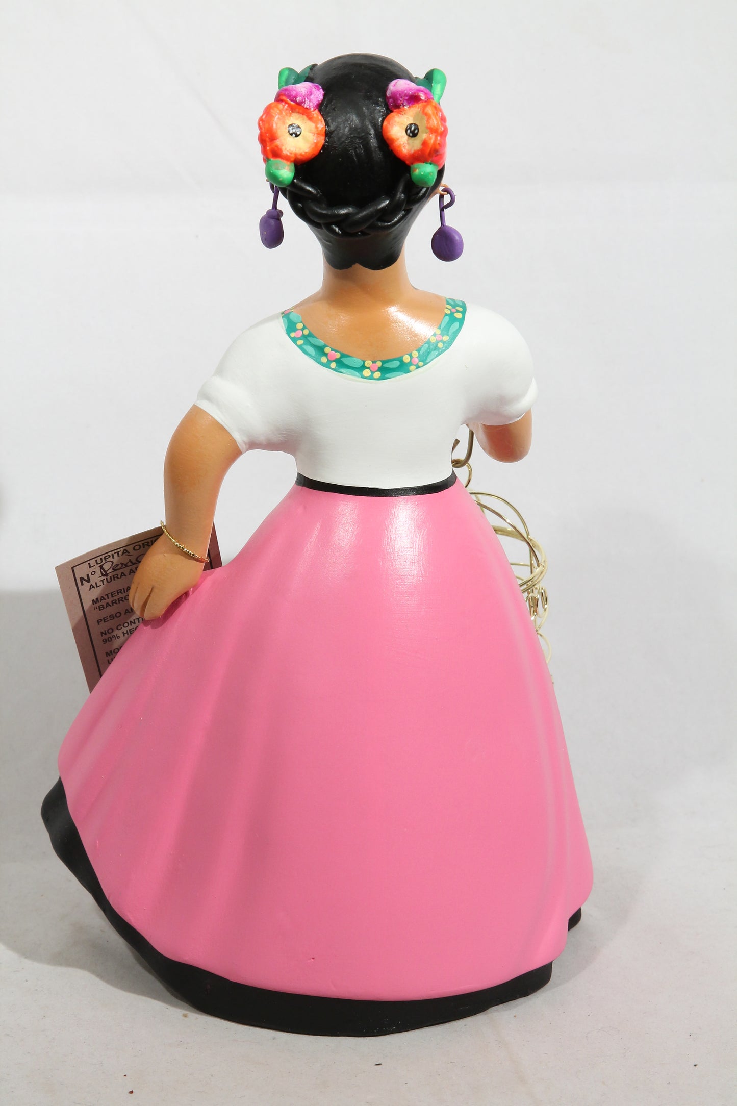 Najaco Lupita Ceramic Figurine Parrot Cage Mexican Folk Art Pink