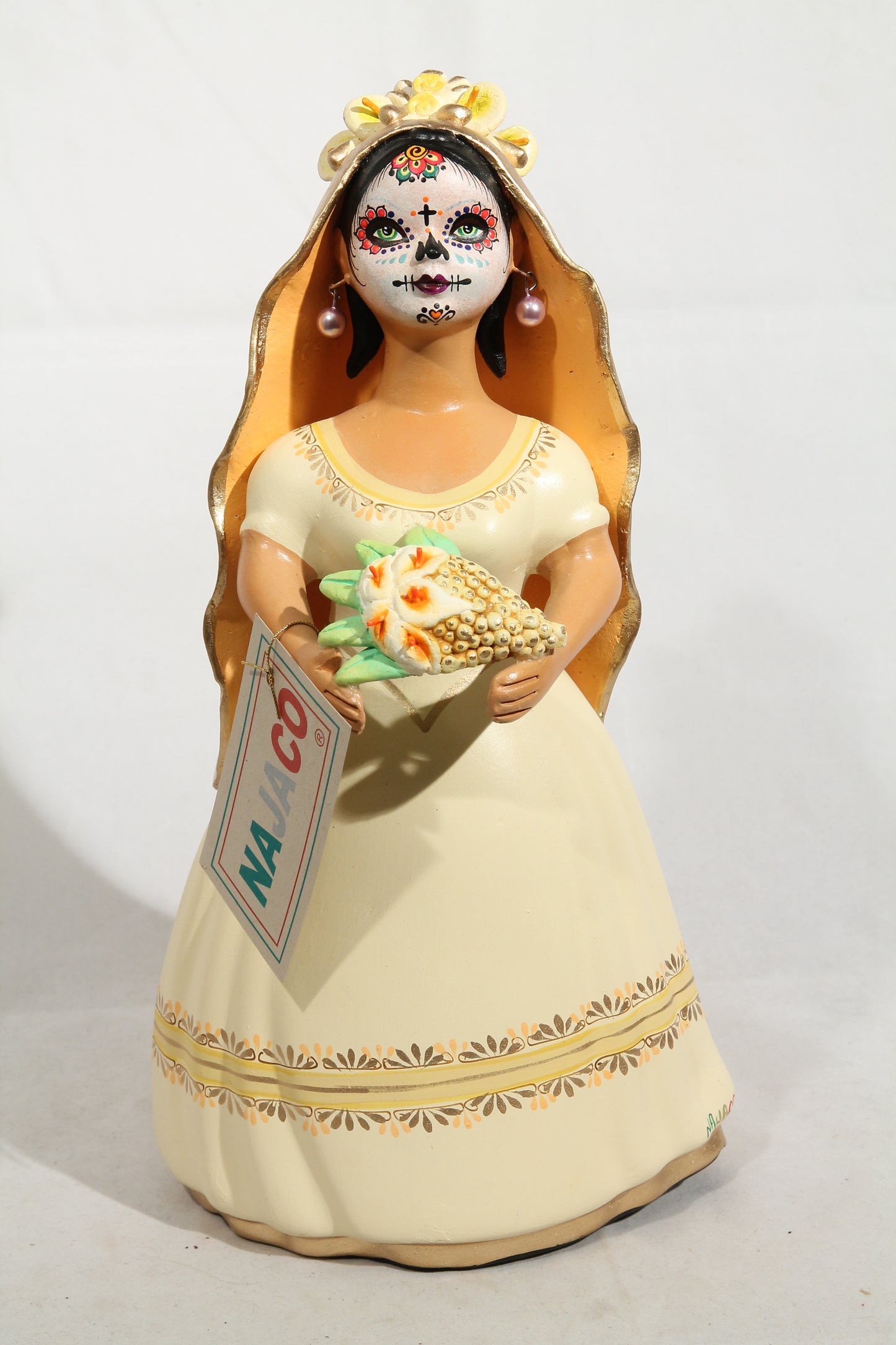 Day of the Dead  Lupita Najaco Bride Novia Ceramic Doll Mexican