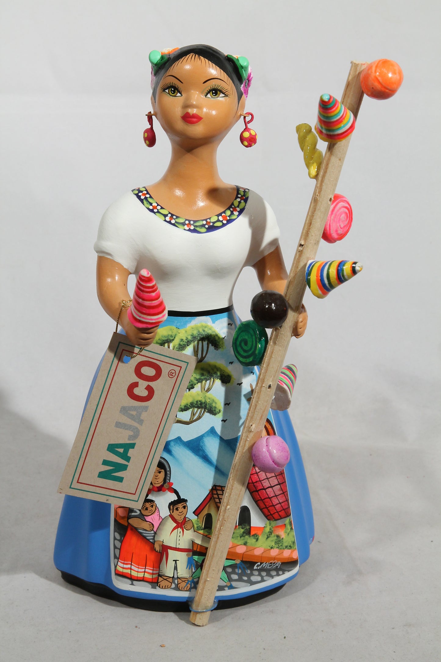 Lupita Ceramic Doll/Figurine Hard Candy Seller Mexican folk Art Celeste