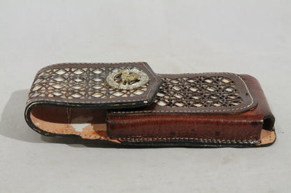 New Leather Belt Loop Cell Phone Holder/Pouch/Case Hand Made Embossed Mexico D
