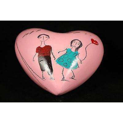 Hanging Mexican Ceramic Hanging Heart Mexico Modern Folk Art Decorative Pink