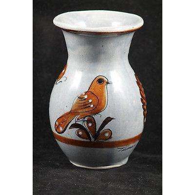 Vintage Mexican Ceramic Vase/ Pottery Hand Made Signed Folk Art Tonala Mexico