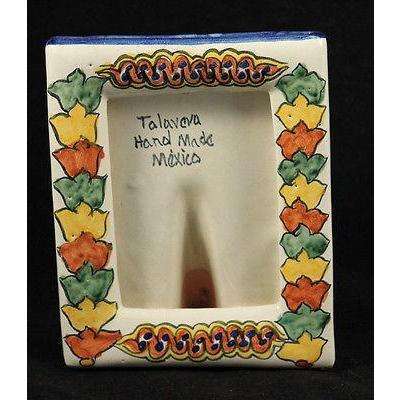 Mexican Ceramic/Pottery Picture Frame Hand Made/Painted Folk Art Talavera