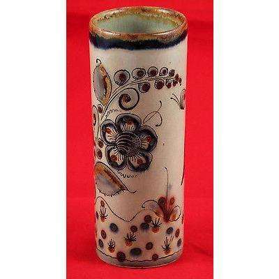Vintage Mexican Ken Edwards Ceramic Vase, Hand Painted/Thrown Signed, Tonola