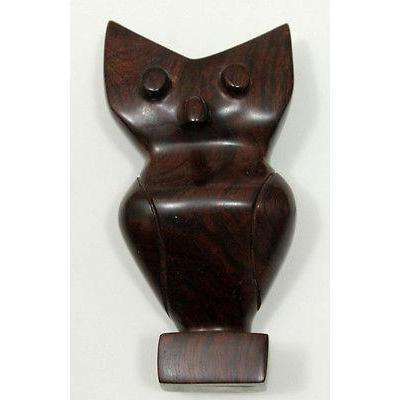 Owl Wood Iron Made Decrative Collectable Figurine Natural Materials Solid Mexico
