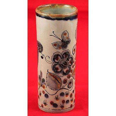 Vintage Mexican Ken Edwards Ceramic Vase, Hand Painted/Thrown Signed, Tonola