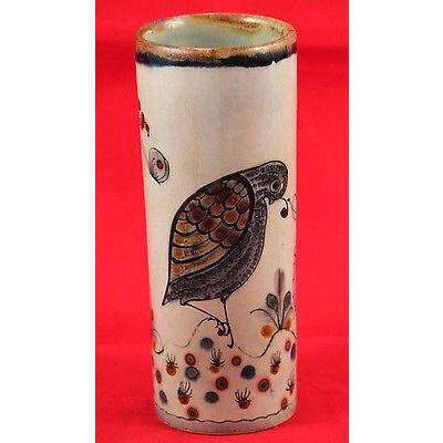 Vintage Mexican Ken Edwards Ceramic Vase, Hand Painted/Thrown Signed, Tonola