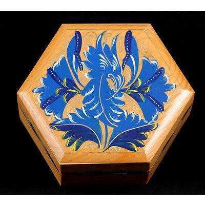 Mexican Wood Trinket Box Beautifully Hand Made, Hand Painted, Rustic, Varnished