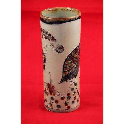 Vintage Mexican Ken Edwards Ceramic Vase, Hand Painted/Thrown Signed, Tonola