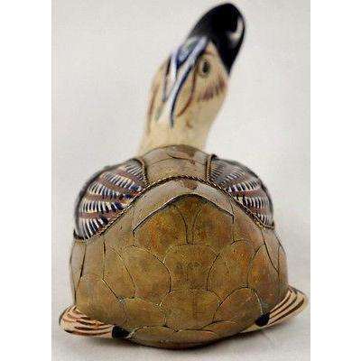 Vintage Mexican Ceramic/Brass Duck Folk Art Tonola Jalisco