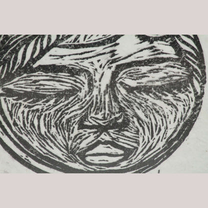 Original Moon Lithograph Mexican Collectible Signed 3/10 Collectible Decor Frame