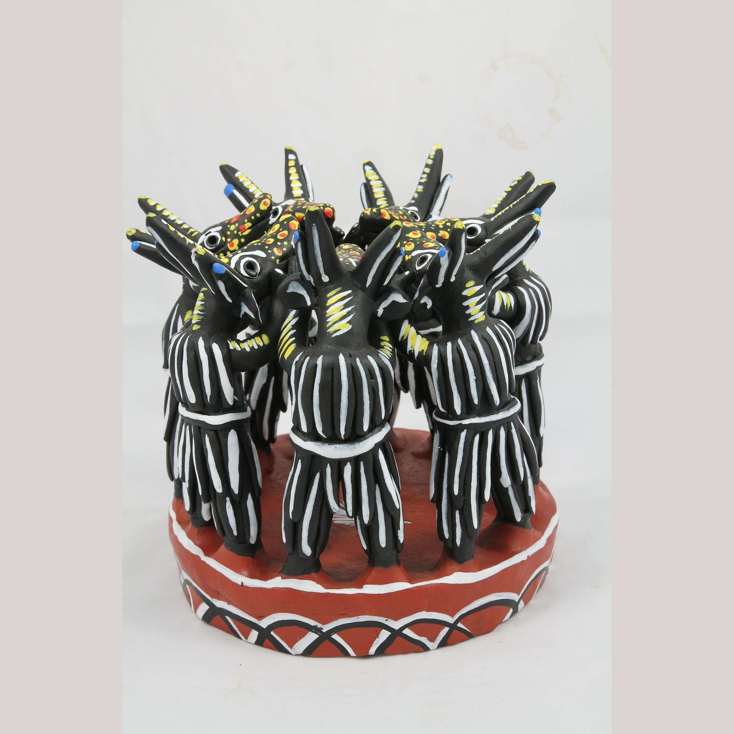 Ceramic Dancing Devils 7 Deadly Sins Black Mexican Folk Art Ocumicho