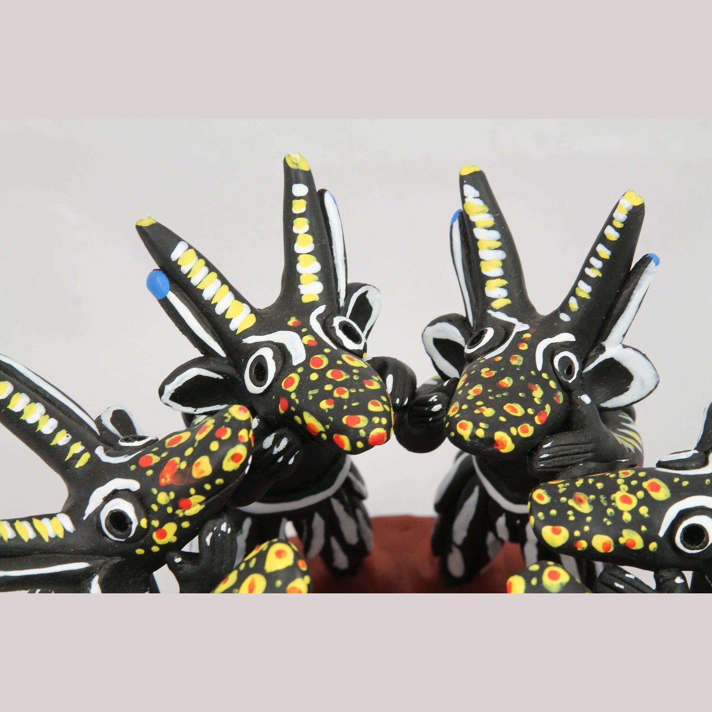 Ceramic Dancing Devils 7 Deadly Sins Black Mexican Folk Art Ocumicho