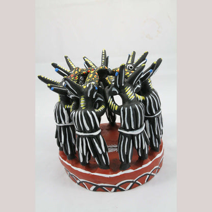 Ceramic Dancing Devils 7 Deadly Sins Black Mexican Folk Art Ocumicho
