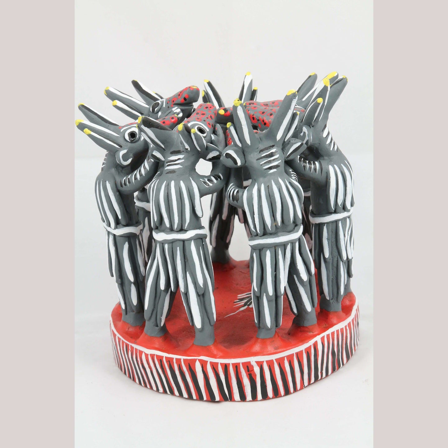 Ceramic Dancing Devils 7 Deadly Sins Gray Mexican Folk Art Ocumicho